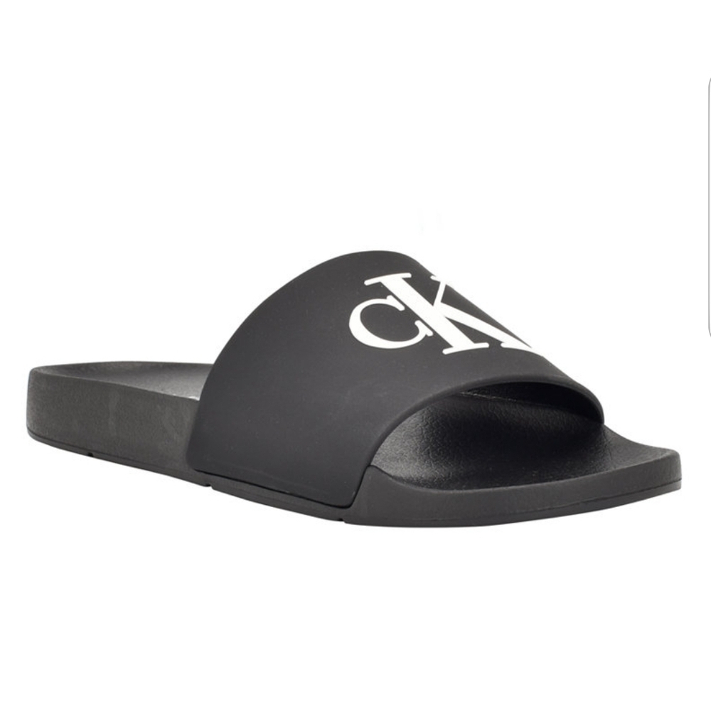 Calvin Klein Black Logo Slides